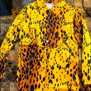 Women leopard one piece with jacket